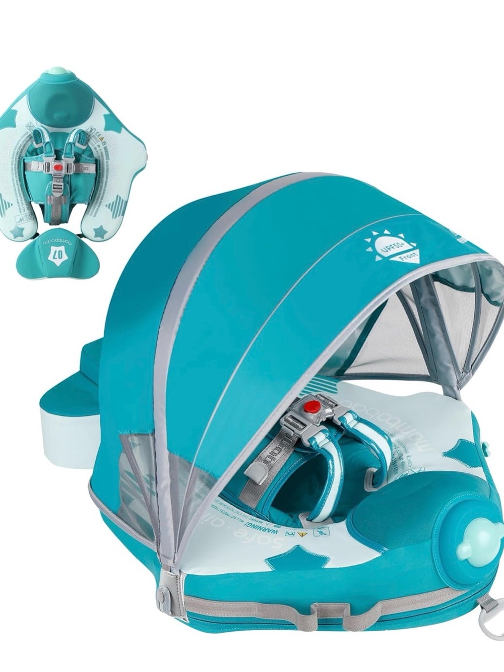Mambobaby float green airplane with canopy and tail pillow